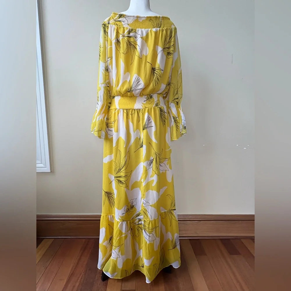NWOT - Chico's - Yellow and White Floral Maxi Dress - SIZE 14 - Picture 8 of 16